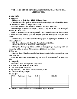 Giáo án Địa lí 11 Bài 10 Cộng hòa nhân dân Trung Hoa mới nhất