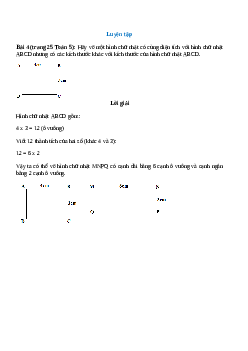 Hãy vẽ một hình chữ nhật có cùng diện tích với hình chữ nhật ABCD