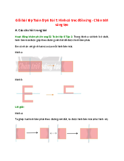 Giải SGK Toán 6 Bài 1 (Chân trời sáng tạo): Hình có trục đối xứng