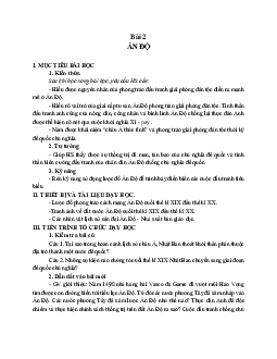 Giáo án Lịch sử 11 Bài 2 Ấn Độ mới nhất