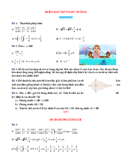 Phiếu bài tập tuần 18 - Toán 7
