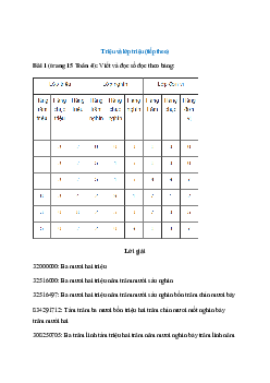 Viết và đọc số dọc theo bảng Bài 1 trang 15 Toán 4