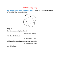 Tính độ dài của sợi dây thép dùng để uốn thành bông hoa như hình bên