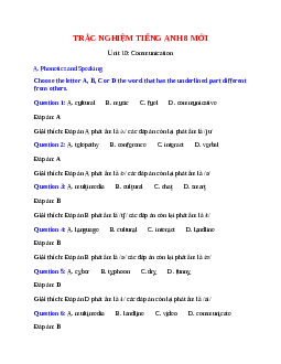 60 câu Trắc nghiệm Tiếng Anh 8 mới Unit 10 có đáp án 2024: Communication