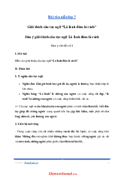 TOP 20 bài Giải thích câu tục ngữ Lá lành đùm lá rách 2024 SIÊU HAY