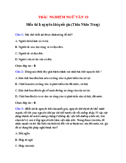 Trắc nghiệm Hiền tài là nguyên khí quốc gia (Thân Nhân Trung) có đáp án – Ngữ văn lớp 10