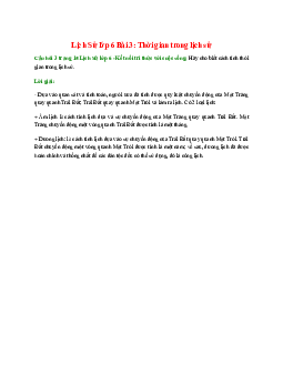 Hãy cho biết cách tính thời gian trong lịch sử