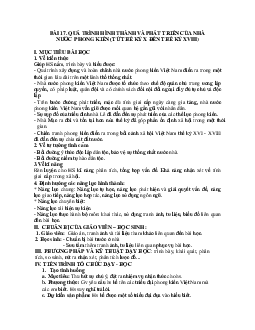 Giáo án Lịch sử 10 Bài 17 Quá trình hình thành và phát triển của nhà nước phong kiến mới nhất