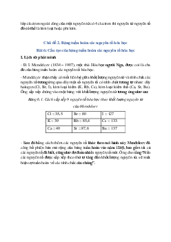 Lý thuyết Cấu tạo của bảng tuần hoàn các nguyên tố hóa học (Cánh diều 2024) hay, chi tiết | Hóa học 10