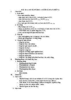 Giáo án Hóa học 10 bài 33: axit sunfuric- muối sunfat sử dụng phương pháp webquest mới nhất