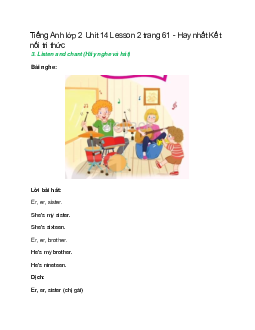 Tiếng Anh lớp 2 Unit 14 Lesson 2 trang 61 – Kết nối tri thức