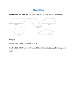 Trong các hình sau, hình nào là hình bình hành