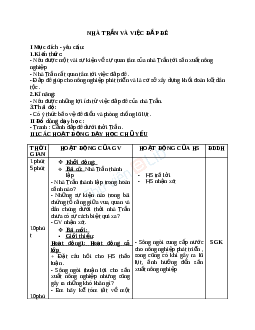 Giáo án Lịch sử 4 bài 13: Nhà Trần và việc đắp đê