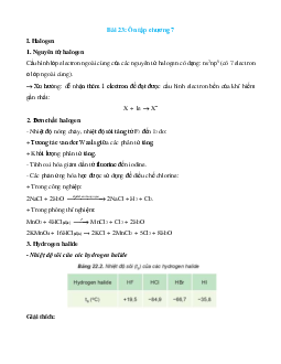 Lý thuyết Hóa học 10 Chương 7 (Kết nối tri thức 2024): Nguyên tố nhóm halogen hay, chi tiết