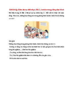 Theo em, những hoạt động nào trong phòng thực hành ở hình bên là không an toàn