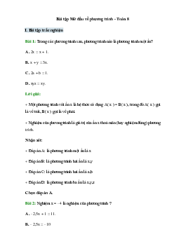 50 Bài tập về phương trình (có đáp án)- Toán 8