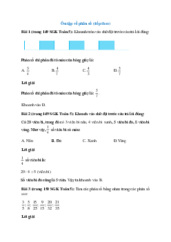 Toán lớp 5 trang 149, 150 Ôn tập về phân số (tiếp theo)