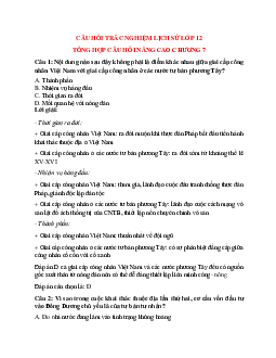 33 câu Trắc nghiệm Lịch sử 12 có đáp án 2023: Tổng hợp câu hỏi nâng cao chương 7
