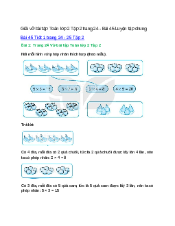 Vở bài tập Toán lớp 2 Tập 2 trang 24, 25, 26, 27, 28, 29, 30 Bài 45: Luyện tập chung | Kết nối tri thức