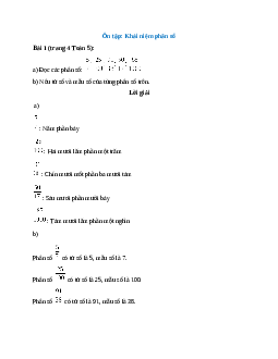 Đọc các phân số: 5/7; 25/100; 91/38; 60/17; 85/1000