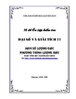 Bộ 16 Đề Ôn Tập Kiểm Tra Đại Số Và Giải Tích Môn Toán Lớp 11