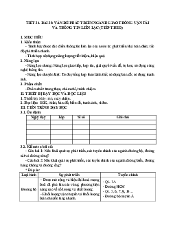 Giáo án Địa lí 12 Bài 30 Vấn đề phát triển ngành giao thông vận tải và thông tin liên lạc (tiết 2) mới nhất
