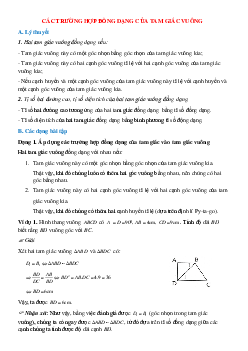 50 Bài tập Các trường hợp đồng dạng của tam giác vuông (có đáp án)- Toán 8