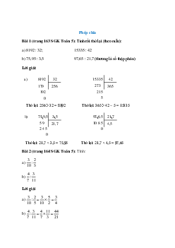 Toán lớp 5 trang 163, 164 Phép chia