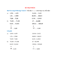 Viết dấu (>, <, =) thích hợp vào chỗ chấm: 4,785 …. 4,875