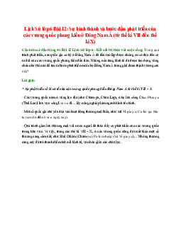 Trong quá trình phát triển, các quốc gia sơ kỳ ở Đông Nam Á đã dần tạo lập được những cơ sở