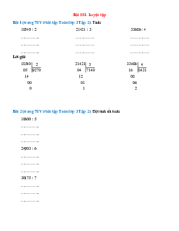 Vở bài tập Toán lớp 3 Tập 2 trang 78 Bài 151: Luyện tập