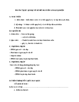 Giáo án Công Nghệ 8 Bài 56: Thực hành vẽ sơ đồ nguyên lí mạch điện mới nhất