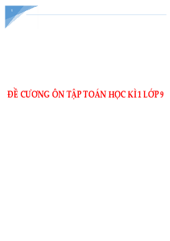 Đề cương ôn tập môn Toán 9 học kỳ I chọn lọc, có đáp án