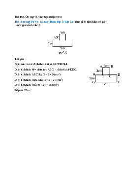 Tính diện tích hình có kích thước ghi trên hình vẽ Bài 3 trang 94 Vở bài tập Toán