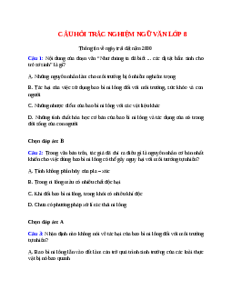15 câu Trắc nghiệm Thông tin về ngày trái đất năm 2000 có đáp án 2023 - Ngữ văn 8