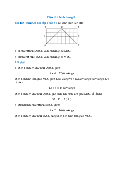 So sánh diện tích của: Hình chữ nhật ABCD và hình tam giác MDC
