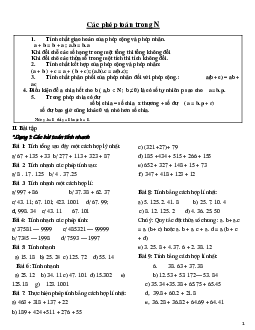 Các phép toán trong N