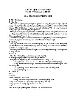 Giáo án ngữ văn lớp 10 Tiết 55: Khái quát lịch sử tiếng việt