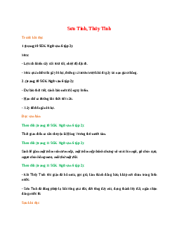 Soạn bài Sơn Tinh, Thủy Tinh – ngắn nhất Kết nối tri thức