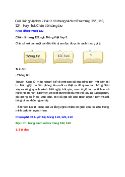 Tiếng Việt lớp 2 Tập 1 trang 122, 123, 124 Bài 3: Khi trang sách mở ra – Chân trời sáng tạo