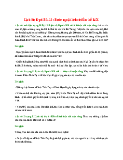 Giải SGK Lịch Sử lớp 6 Bài 18 (Kết nối tri thức): Bước ngoặt lịch sử đầu thế kỉ X