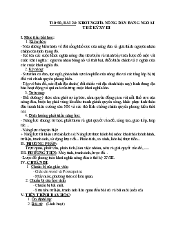 Giáo án Lịch sử 7 Bài 24 Khởi nghĩa nông dân Đảng Ngoài thế kỉ XVIII mới nhất