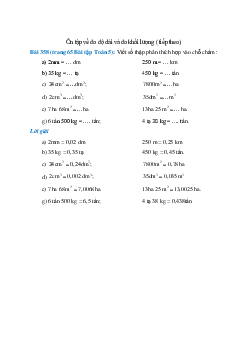 Viết số thập phân thích hợp vào chỗ chấm: 2mm = … dm