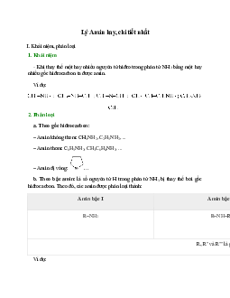 Lý thuyết Amin (mới 2023 + 15 câu trắc nghiệm) hay, chi tiết