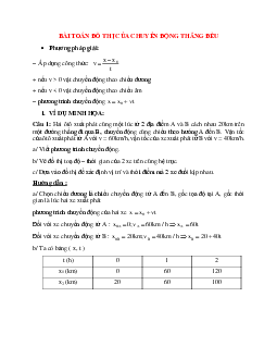 Phương pháp giải và bài tập về Bài toán đồ thị của chuyển động thẳng đều chọn lọc