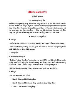 Viếng lăng Bác - Tác giả tác phẩm – Ngữ văn lớp 9