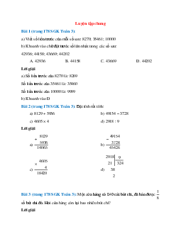 Toán lớp 3 trang 178 Luyện tập chung