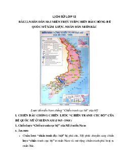 Lý thuyết môn Lịch sử 12: bài 22: Nhân dân hai miền chiến đấu chống đế quốc Mĩ, nhân dân miền Bắc vừa chiến đấu vừa sản xuất (1965-1973) mới nhất