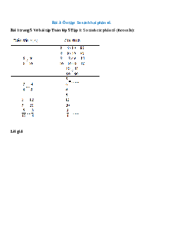 So sánh các phân số (theo mẫu) Bài 1 trang 5 Vở bài tập Toán lớp 5