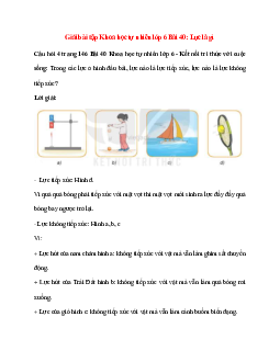 Trong các lực ở hình đầu bài, lực nào là lực tiếp xúc, lực nào là lực không tiếp xúc